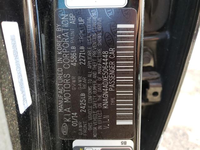 KNAGN4ADXE5064448 - 2014 KIA OPTIMA HYB BLACK photo 10