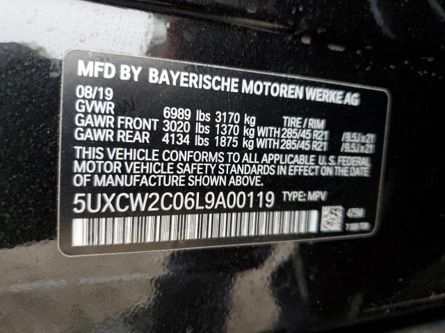 5UXCW2C06L9A00119 - 2020 BMW X7 XDRIVE4 BLACK photo 10