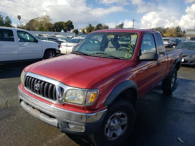 5TESM92N82Z104748 - 2002 TOYOTA TACOMA XTR RED photo 2