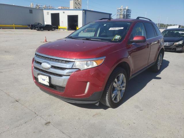 2FMDK3KC0DBB04699 - 2013 FORD EDGE LIMIT MAROON photo 2