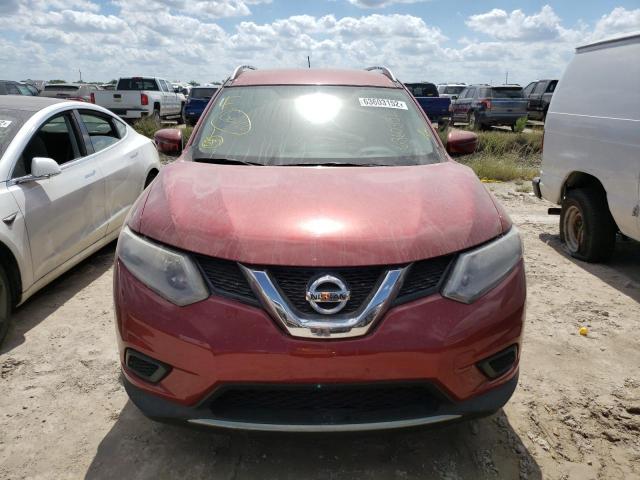 KNMAT2MT7GP659545 - 2016 NISSAN ROGUE RED photo 9