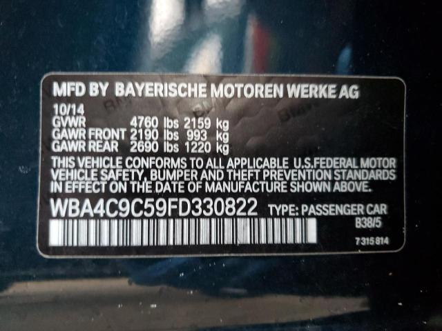 WBA4C9C59FD330822 - 2015 BMW 428 XI GRA BLUE photo 10