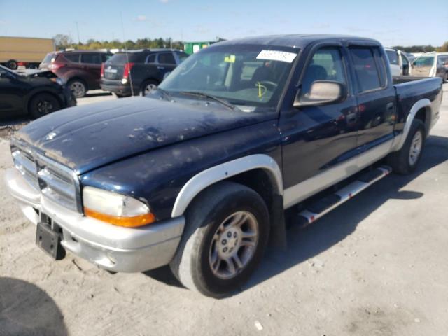 1D7HL48K74S547810 - 2004 DODGE DAKOTA QUA BLUE photo 2