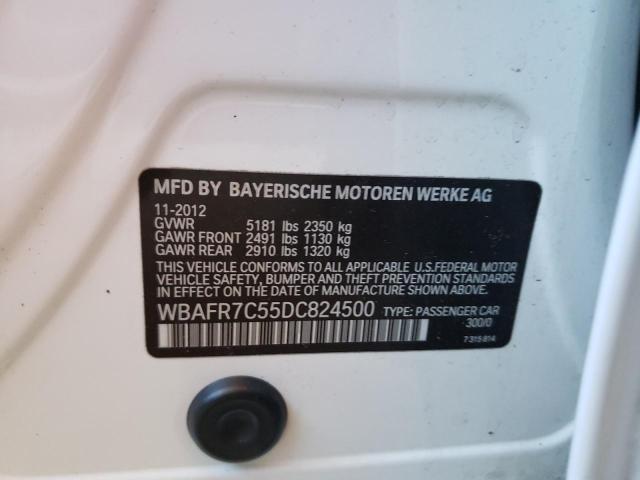 WBAFR7C55DC824500 - 2013 BMW 535 I WHITE photo 10