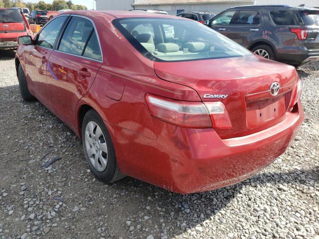 4T1BE46K87U171765 - 2007 TOYOTA CAMRY CE RED photo 3