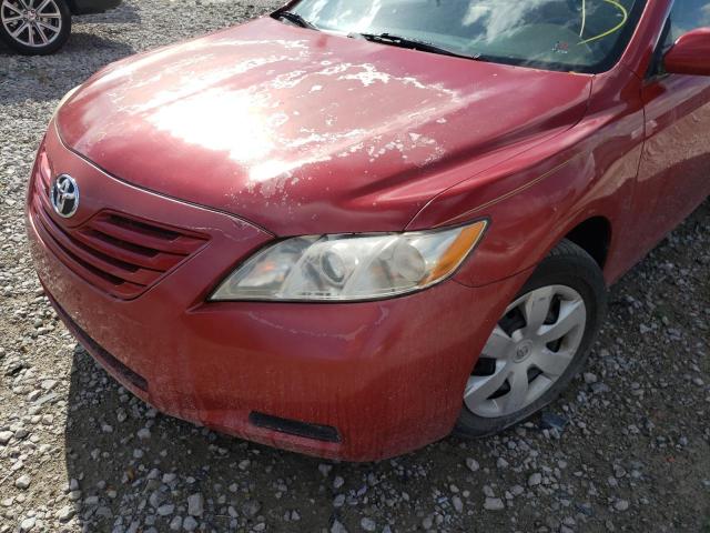 4T1BE46K87U171765 - 2007 TOYOTA CAMRY CE RED photo 9