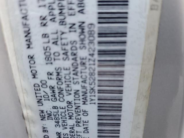 1Y1SK52821Z423089 - 2001 CHEVROLET GEO PRIZM ვერცხლისფერი ფოტო 10