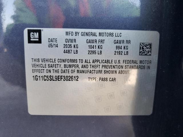 1G11C5SL9EF302612 - 2014 CHEVROLET MALIBU 1LT ლურჯი ფოტო 10