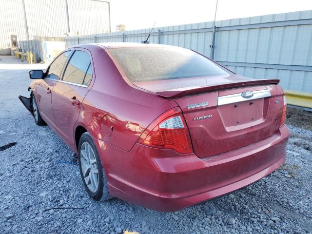 3FAHP0JA3CR169624 - 2012 FORD FUSION SEL BURGUNDY photo 3