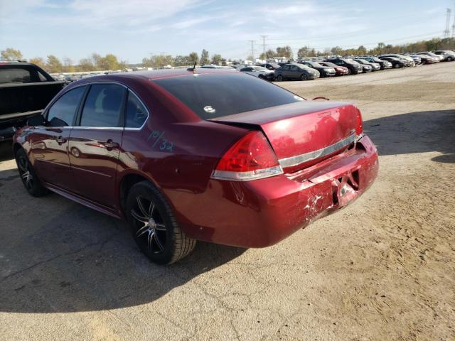 2G1WB5EK5A1171854 - 2010 CHEVROLET IMPALA LT MAROON photo 3