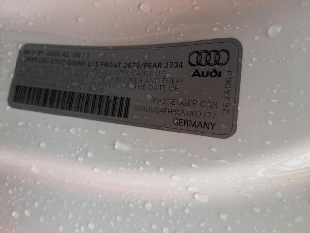 WAUVGAFH5CN000777 - 2012 AUDI S5 PRESTIG WHITE photo 10