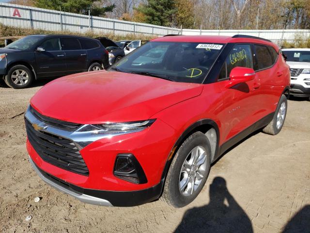 3GNKBHRS9LS603362 - 2020 CHEVROLET BLAZER 2LT RED photo 2