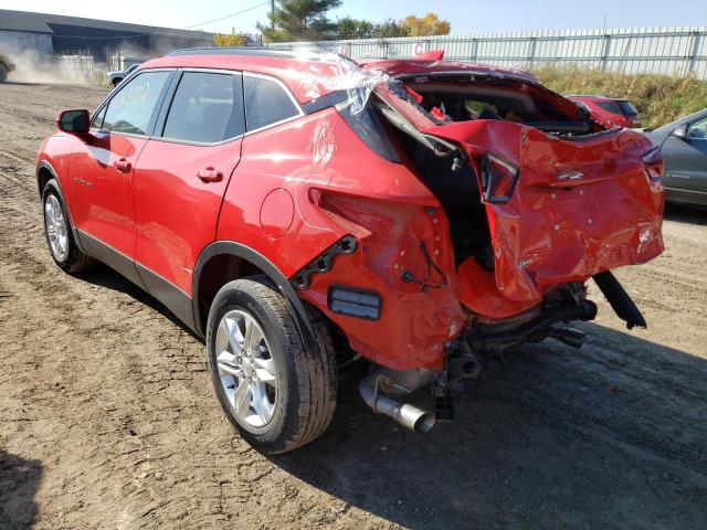 3GNKBHRS9LS603362 - 2020 CHEVROLET BLAZER 2LT RED photo 3