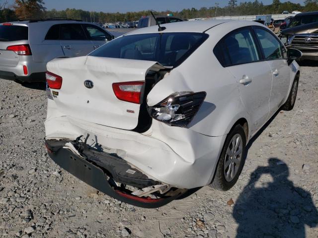 KNADM4A37G6658876 - 2016 KIA RIO LX WHITE photo 4