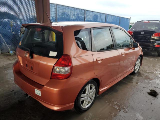 JHMGD38627S068536 - 2007 HONDA FIT S ORANGE photo 4