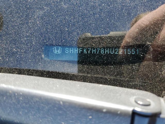 SHHFK7H78HU221551 - 2017 HONDA CIVIC EXL فحمي صورة 10