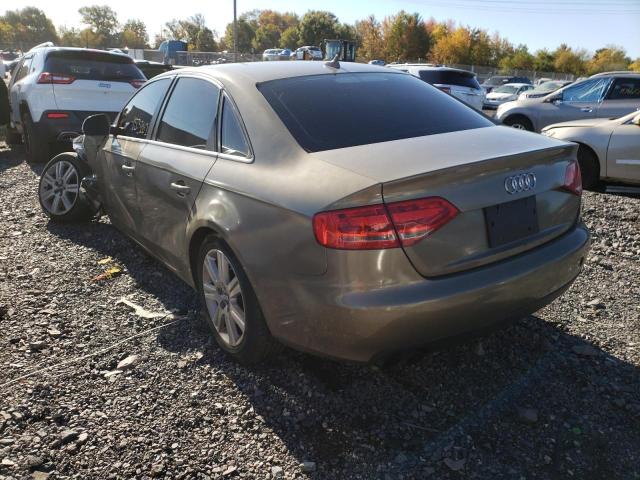 WAULF78K29N052186 - 2009 AUDI A4 TAN photo 3