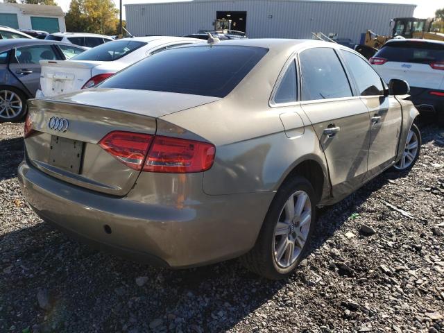 WAULF78K29N052186 - 2009 AUDI A4 TAN photo 4