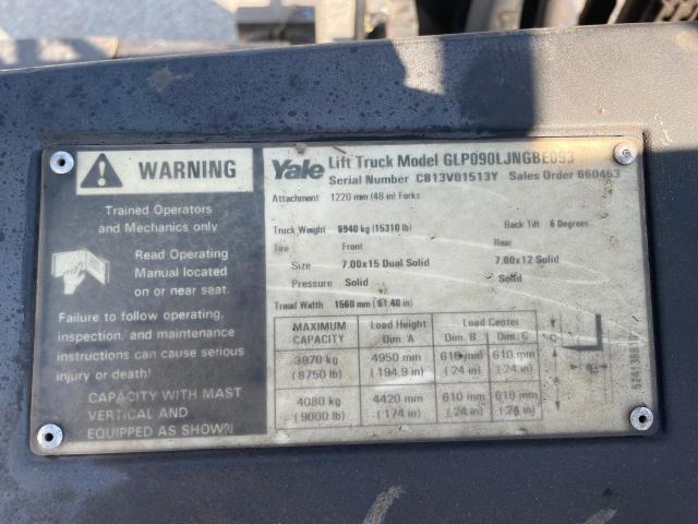 C813V01513Y - 2006 YALE FORKLIFT YELLOW photo 10