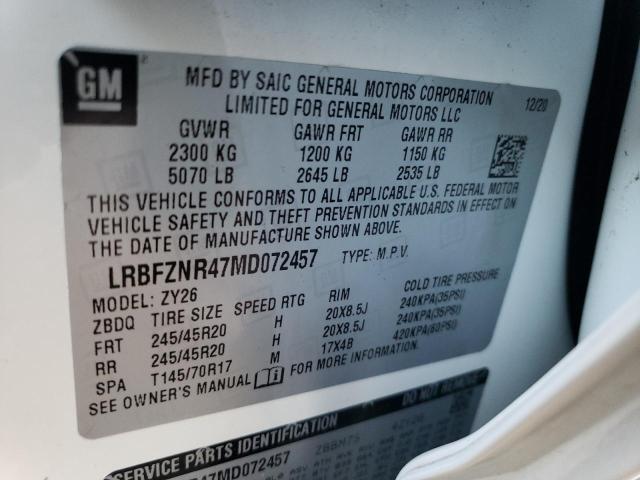 LRBFZNR47MD072457 - 2021 BUICK ENVISION E ვერცხლისფერი ფოტო 10