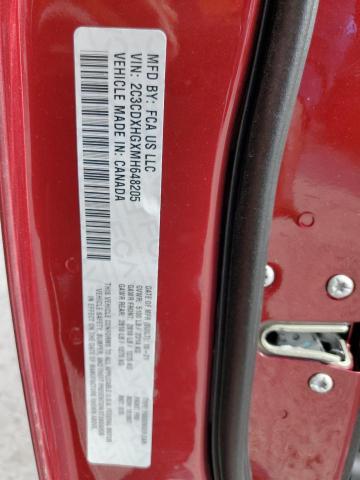 2C3CDXHGXMH648205 - 2021 DODGE CHARGER GT RED photo 10