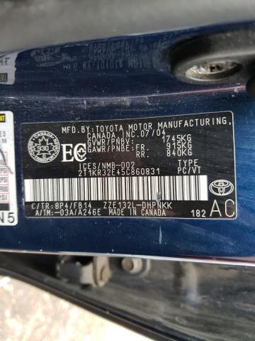 2T1KR32E45C860831 - 2005 TOYOTA MATRIX 蓝色 照片 10