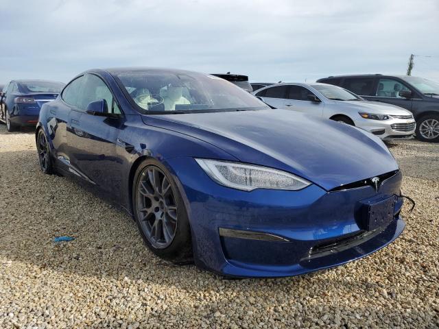 5YJSA1E53NF470922 - 2022 TESLA MODEL S Azul foto 1