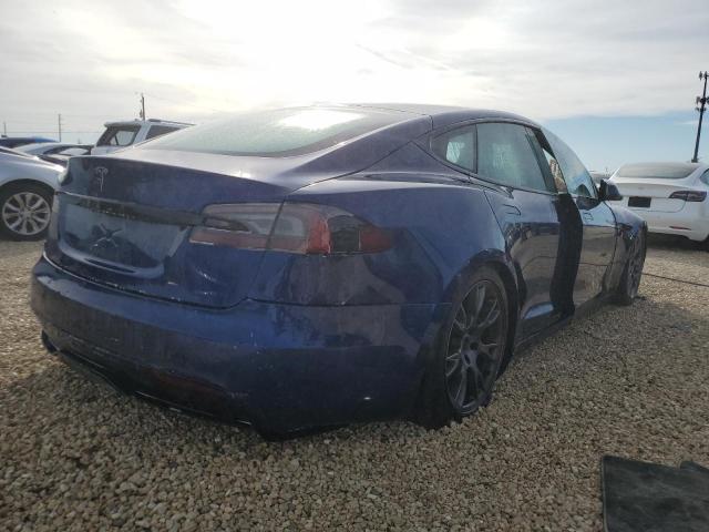 5YJSA1E53NF470922 - 2022 TESLA MODEL S Azul foto 4