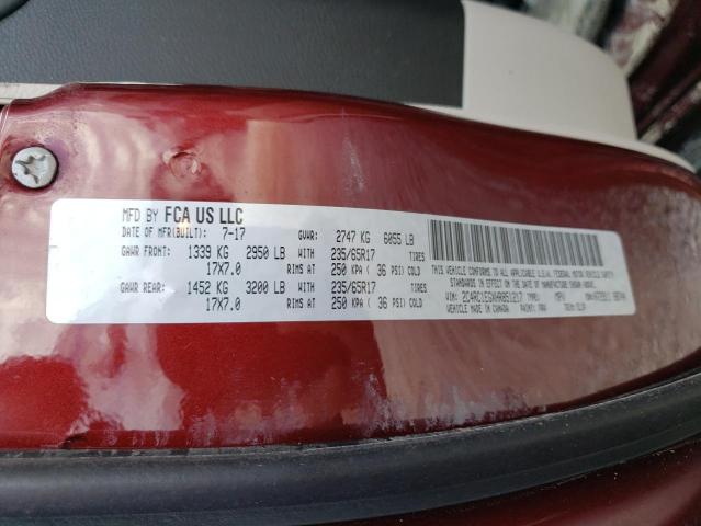 2C4RC1EGXHR851217 - 2017 CHRYSLER PACIFICA T RED photo 10