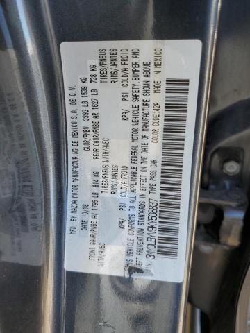 3MYDLBYV9KY508837 - 2019 TOYOTA YARIS L GRAY photo 10