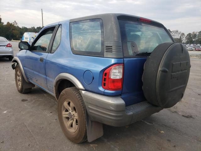 4S2CK57W024305531 - 2002 ISUZU RODEO SPOR BLUE photo 3