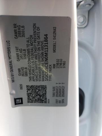 1GCGSCEN0M1131864 - 2021 CHEVROLET COLORADO L WHITE photo 10