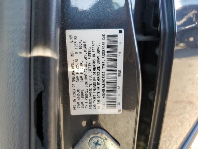 1HGCM56346A007232 - 2006 HONDA ACCORD SE CHARCOAL photo 10