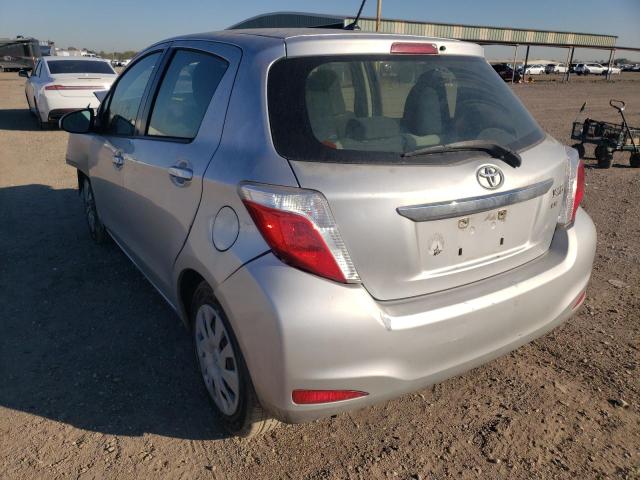 JTDKTUD38CD517880 - 2012 TOYOTA YARIS SILVER photo 3