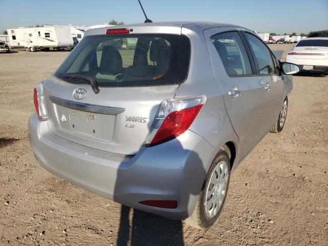 JTDKTUD38CD517880 - 2012 TOYOTA YARIS SILVER photo 4