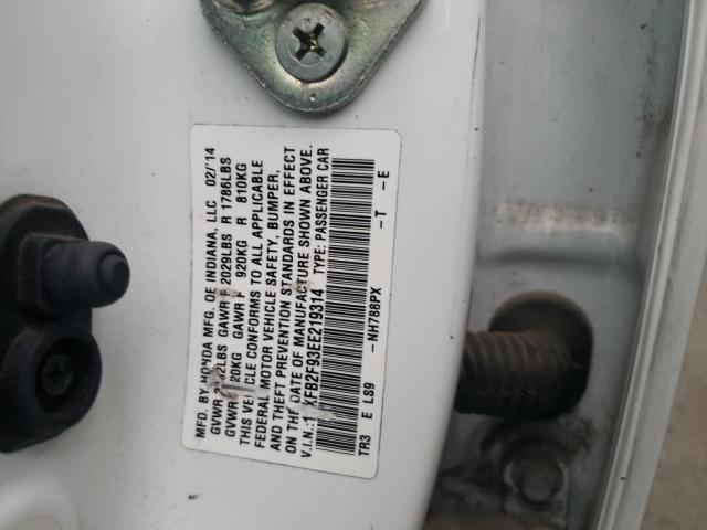 19XFB2F93EE219314 - 2014 HONDA CIVIC EXL Ağ foto 10