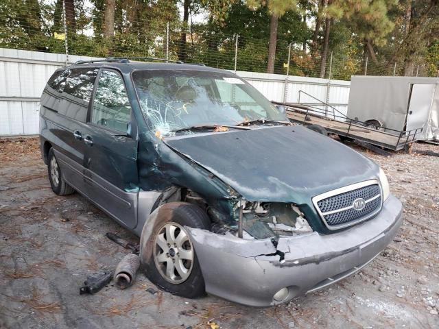 KNDUP131356635693 - 2005 KIA SEDONA EX GREEN photo 1