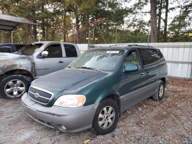 KNDUP131356635693 - 2005 KIA SEDONA EX GREEN photo 2