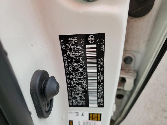 JTDKARFP0K3116055 - 2019 TOYOTA PRIUS PRIM 白色 照片 10