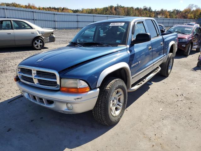 1B7HG48N52S591648 - 2002 DODGE DAKOTA QUA BLUE photo 2