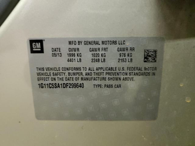 1G11C5SA1DF299640 - 2013 CHEVROLET MALIBU 1LT ბეჟი ფოტო 10