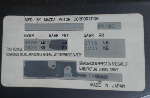 JM2UF1131K0724583 - 1989 MAZDA B2200 SHOR GRAY photo 10