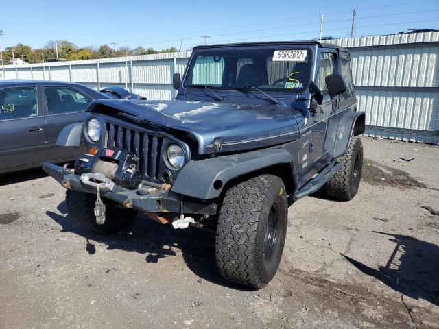 1J4FA49S71P375650 - 2001 JEEP WRANGLER BLUE photo 2