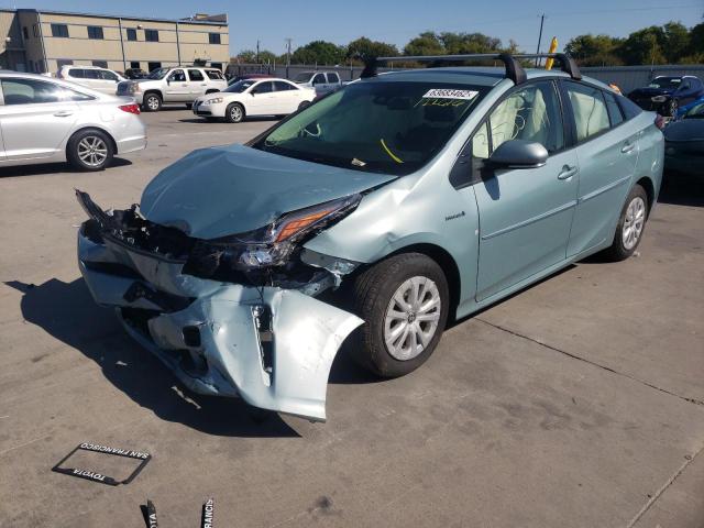 JTDKARFU1L3122616 - 2020 TOYOTA PRIUS L BLUE photo 2