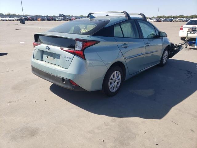 JTDKARFU1L3122616 - 2020 TOYOTA PRIUS L BLUE photo 4