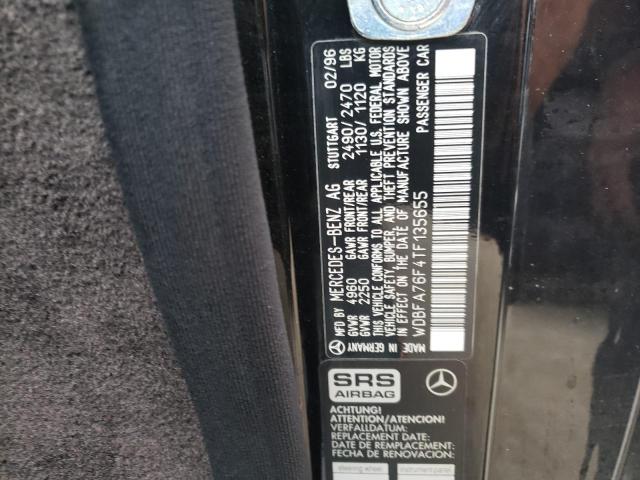 WDBFA76F4TF135655 - 1996 MERCEDES-BENZ SL 600 BLACK photo 10