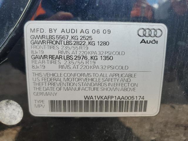 WA1VKAFP1AA005174 - 2010 AUDI Q5 PRESTIG BLUE photo 10