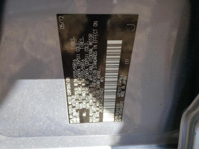 JTLZE4FE6CJ019402 - 2012 TOYOTA SCION XB 灰色 照片 10