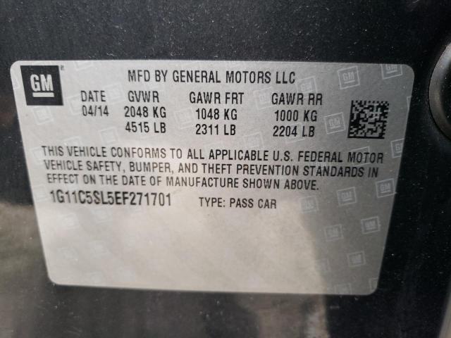 1G11C5SL5EF271701 - 2014 CHEVROLET MALIBU 1LT ნაცრისფერი ფოტო 10