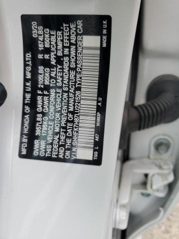 SHHFK7H87LU221526 - 2020 HONDA CIVIC EXL Ақ фото 10